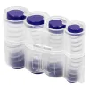 Casier monnayeur q-connect soufflet 8 fractions euros 75x105x32mm coloris transparent/bleu