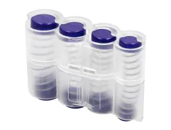 Casier monnayeur q-connect soufflet 8 fractions euros 75x105x32mm coloris transparent/bleu