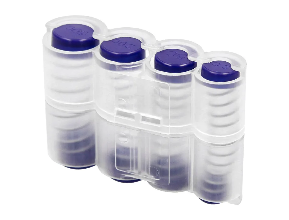Casier monnayeur q-connect soufflet 8 fractions euros 75x105x32mm coloris transparent/bleu
