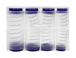 Casier monnayeur q-connect soufflet 8 fractions euros 75x105x32mm coloris transparent/bleu