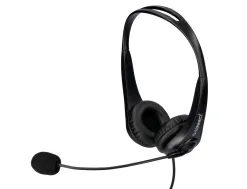 Casque q-connect biaural filaire avec microphone et controle du volume connexion usb cable 2m coloris noir