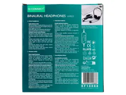 Casque q-connect biaural filaire avec microphone et controle du volume connexion usb cable 2m coloris noir