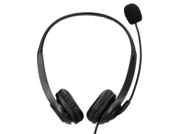 Casque q-connect biaural filaire avec microphone et controle du volume connexion usb cable 2m coloris noir