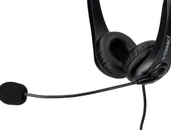 Casque q-connect biaural filaire avec microphone et controle du volume connexion usb cable 2m coloris noir