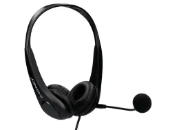 Casque q-connect biaural filaire avec microphone et controle du volume connexion usb cable 2m coloris noir