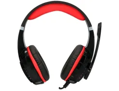 Casque q-connect gaming filaire avec microphone ajustable et lumiere led coloris noir