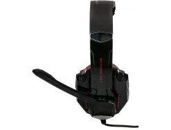 Casque q-connect gaming filaire avec microphone ajustable et lumiere led coloris noir