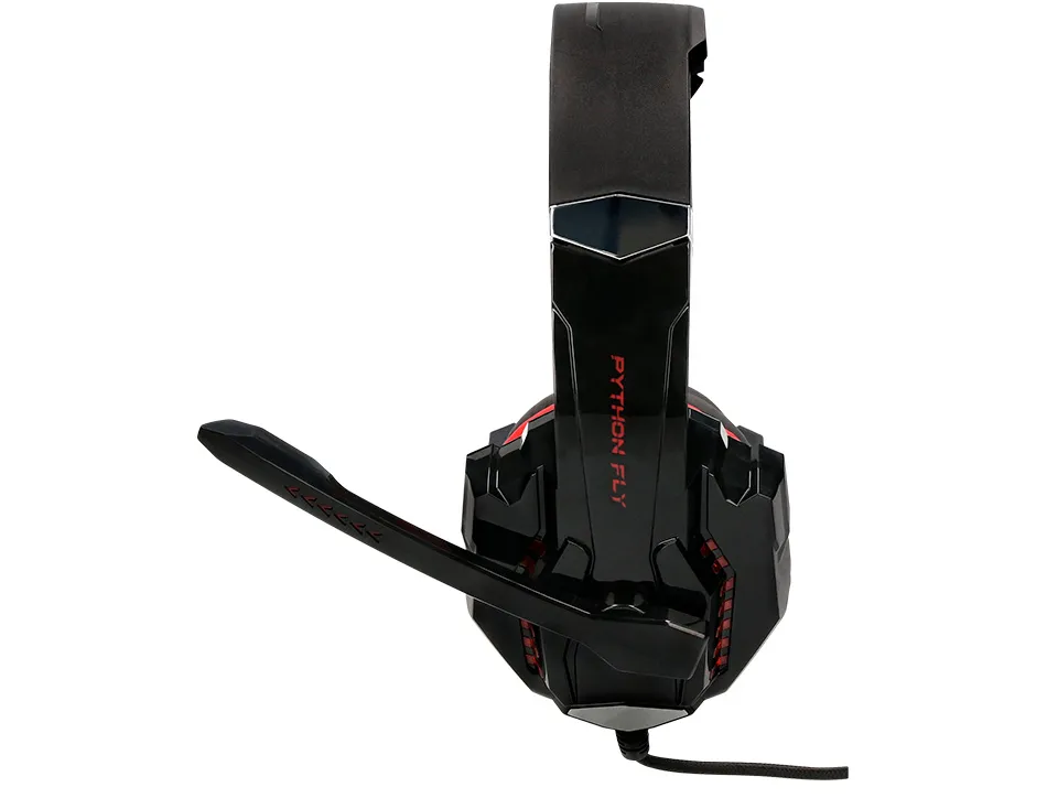 Casque q-connect gaming filaire avec microphone ajustable et lumiere led coloris noir