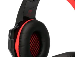Casque q-connect gaming filaire avec microphone ajustable et lumiere led coloris noir