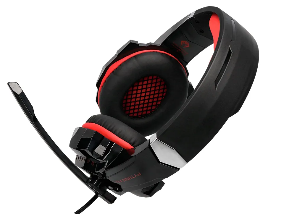 Casque q-connect gaming filaire avec microphone ajustable et lumiere led coloris noir