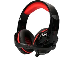 Casque q-connect gaming filaire avec microphone ajustable et lumiere led coloris noir