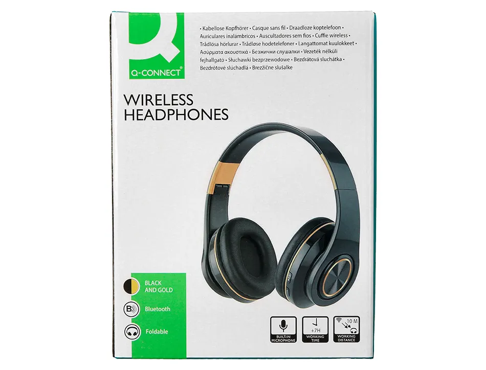 Casque q-connect sans fil serre-tete reglable coloris noir