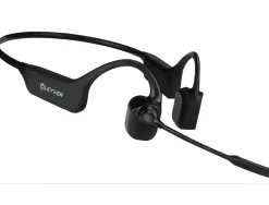 Casque sans fil cleyver conduction osseuse open ear uc bluetooth + dongle usb coloris noir