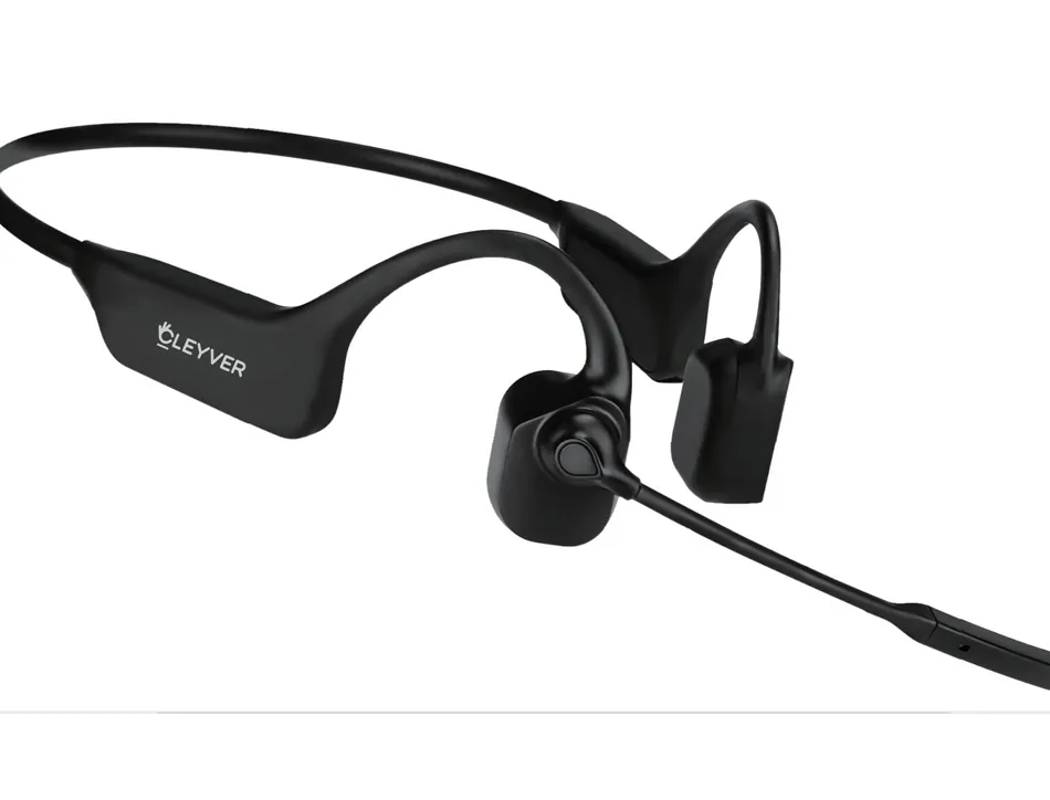 Casque sans fil cleyver conduction osseuse open ear uc bluetooth + dongle usb coloris noir