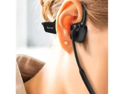 Casque sans fil cleyver conduction osseuse open ear uc bluetooth + dongle usb coloris noir