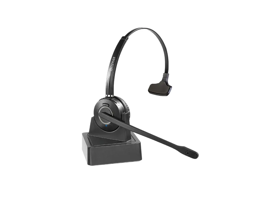 Casque sans fil cleyver hw10 mono dect gap micro coloris noir