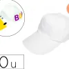 Casquette sodertex a customiser ajustable 10 pièces coloris blanc