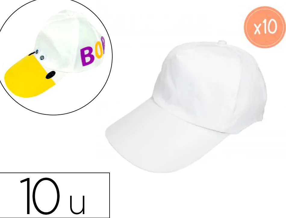 Casquette sodertex a customiser ajustable 10 pièces coloris blanc