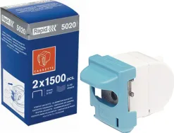 Cassette d'agrafes rapid r5020/r5025 pour agrafeuse 5020e/5025e capacité agrafage 25 feuilles 2x1500 unites