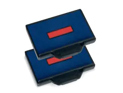Cassette encrage trodat 6/56 pour tampon encreur printy coloris bleu/rouge pack 2 unites