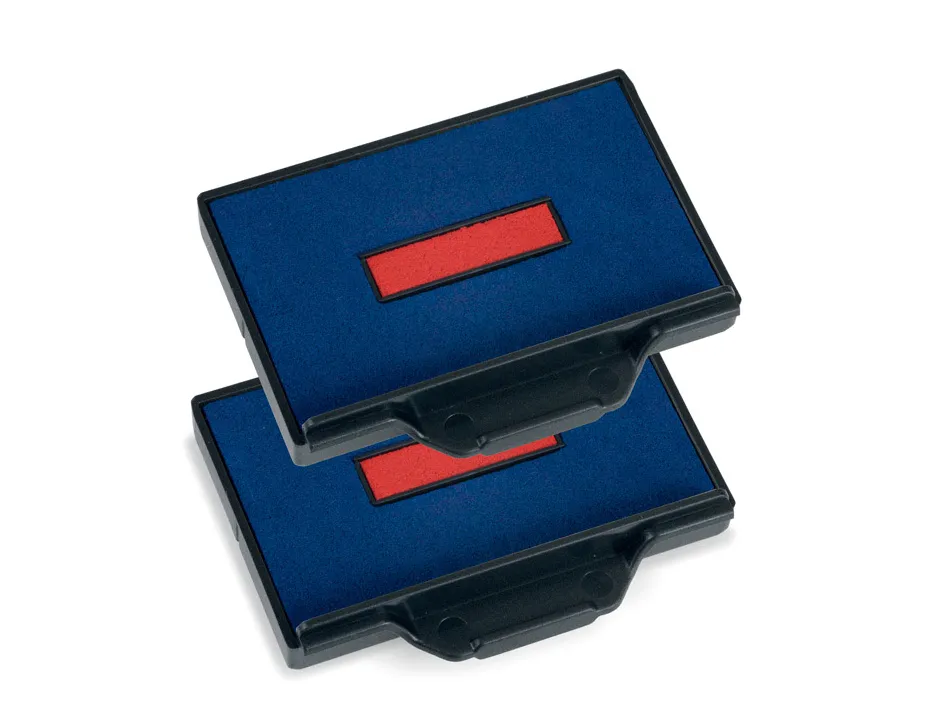 Cassette encrage trodat 6/56 pour tampon encreur printy coloris bleu/rouge pack 2 unites