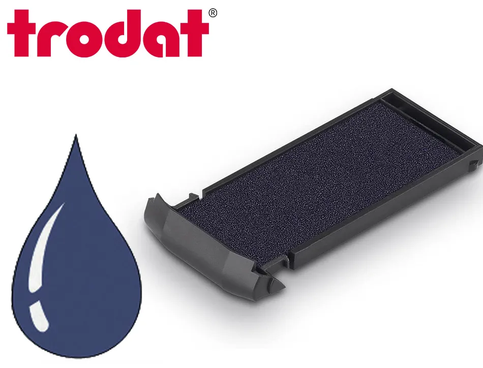 Cassette encrage trodat 6/9411 pour tampon mobile printy 9411 38x14mm coloris bleu