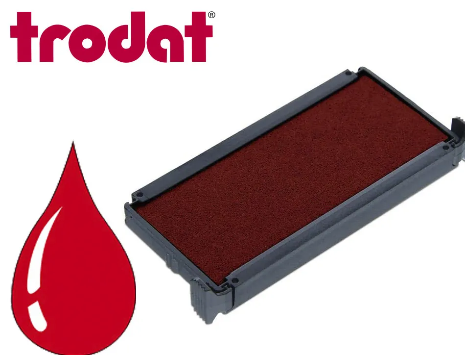 Cassette encrage trodat 6/4915 pour tampon printy 4915 taille 34x75mm coloris rouge boite de 10