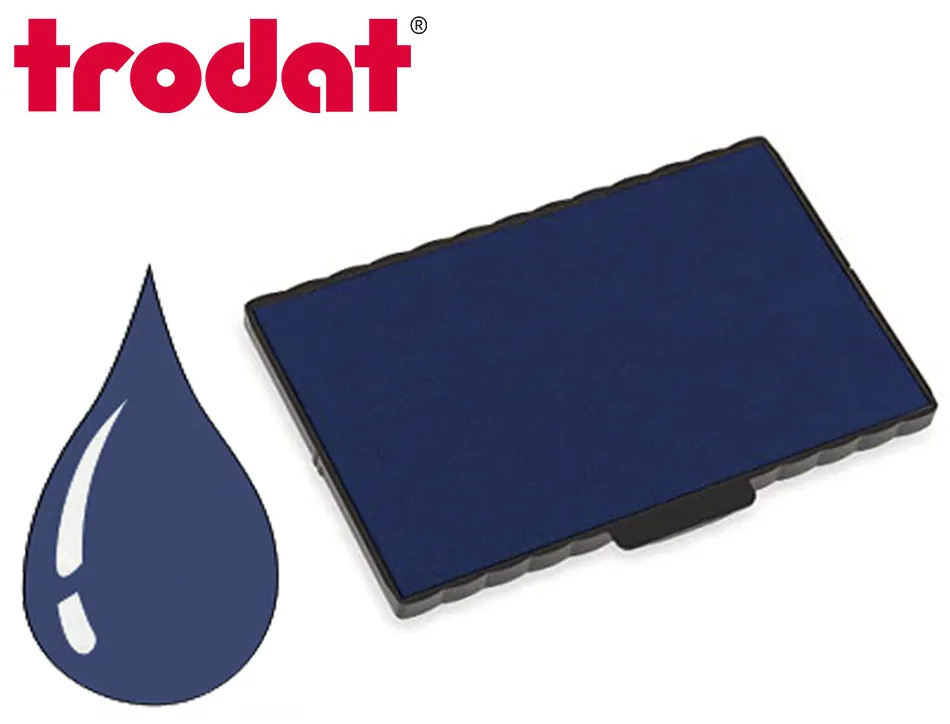 Cassette encrage trodat 6/512 pour tampon metal line 5212/54120 taille empreinte 116x70mm coloris bleu