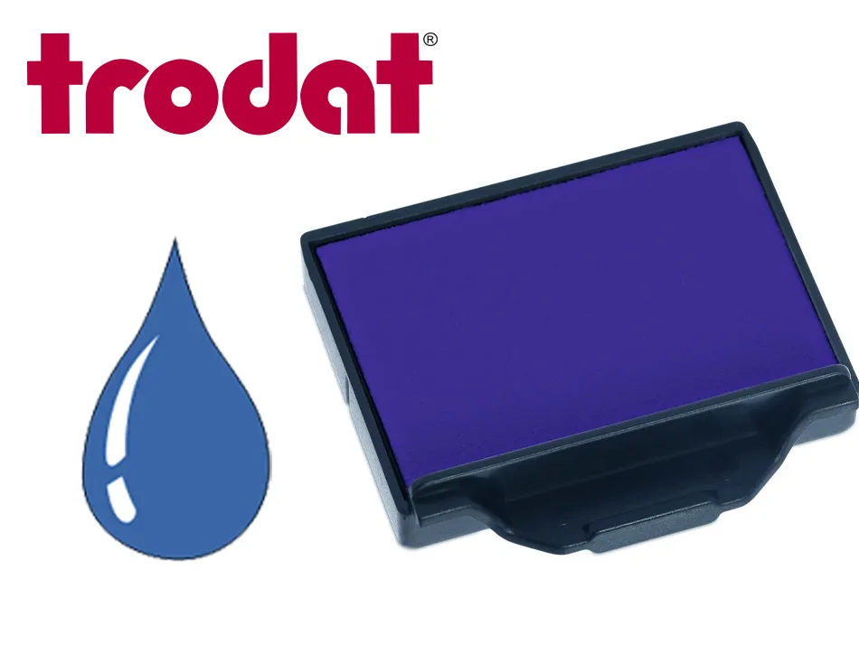 Cassette encrage trodat 6/50b pour tampon metal line 5030/5200/5430/5431/5435/5546 coloris bleu