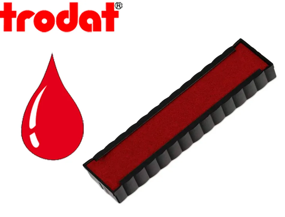 Cassette encrage trodat 6/4916b pour tampon encreur printy 4916 taille empreinte 70x10mm coloris rouge
