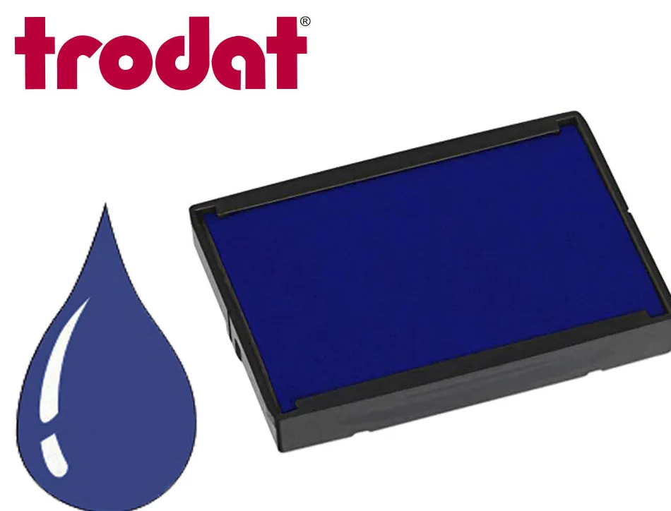 Cassette encrage trodat 6/4929b pour tampon encreur printy 4929/4729 taille empreinte 50x30mm coloris bleu