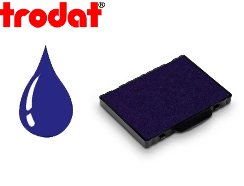 Cassette encrage trodat 6/58b pour tampon professionnal metal line 5274/5474/5208/5480/55418/555812 coloris bleu