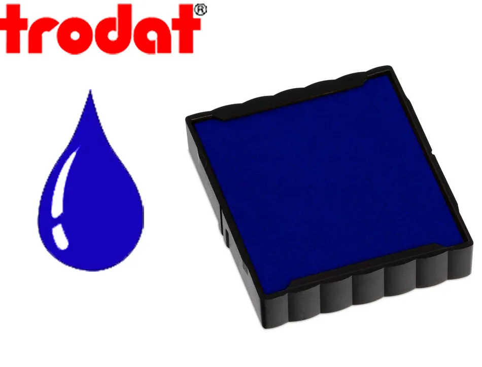 Cassette encrage trodat 6/4923b pour tampon encreur printy 4923/4930 taille empreinte 30x30mm coloris bleu