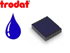 Cassette encrage trodat 6/4921b pour tampon encreur printy 4921 taille empreinte 12x12mm coloris bleu