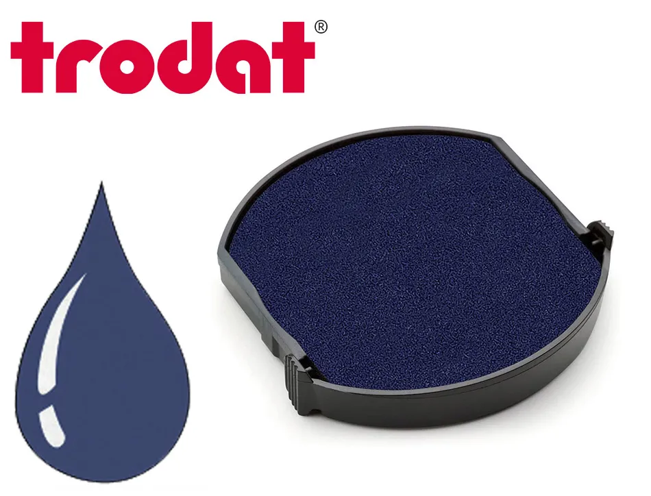 Cassette encrage trodat 6/4630b pour tampon encreur printy 4630 diametre 30mm coloris bleu