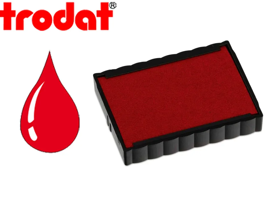 Cassette encrage trodat 6/4750c pour tampon encreur printy 4750/4755/4760 taille empreinte41x24mm coloris rouge