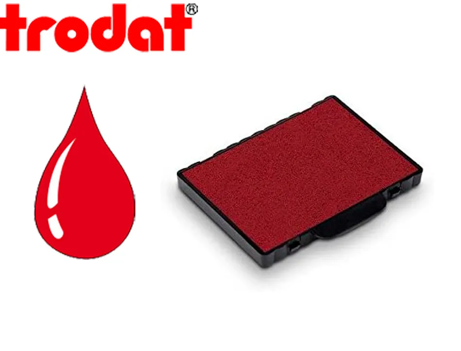 Cassette encrage trodat 6/58c pour tampon professionnal metal line 5274/5474/5208/5480/55512/55418 coloris rouge
