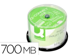 Cd-r q-connect capacité 700mb 80min vitesse 52x fiable grande capacité tour 50 unités