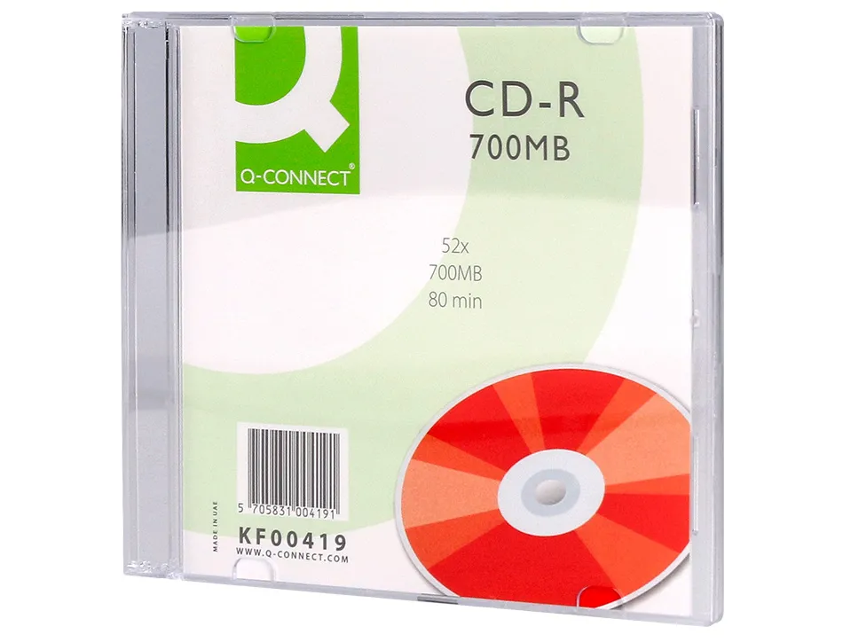 Cd-r q-connect 700mb 80min boîtier slim 10 un