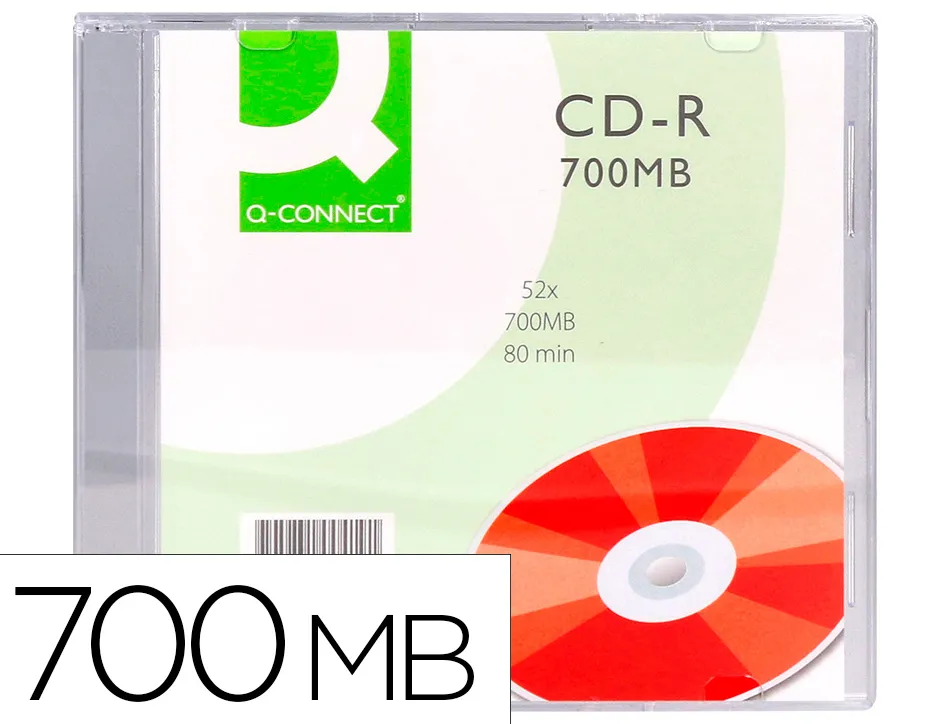 Cd-r q-connect 700mb 80min boîtier slim 10 un