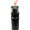 Cendrier q-connect corbeille métallique cylindrique 12l 250x615mm grille retrait mégots coloris noir