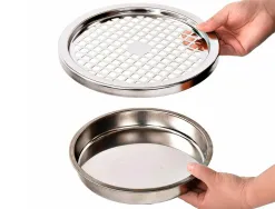 Cendrier q-connect corbeille métallique cylindrique 12l 250x615mm grille retrait mégots coloris noir