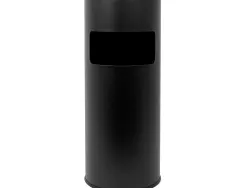 Cendrier q-connect corbeille métallique cylindrique 12l 250x615mm grille retrait mégots coloris noir