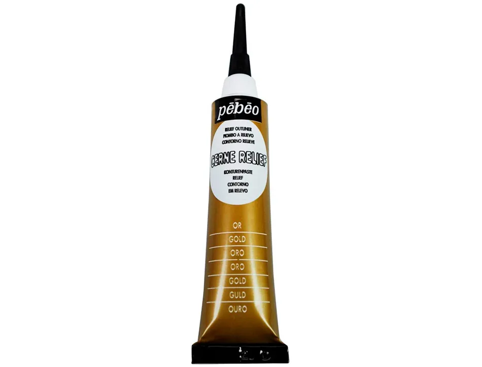 Cerne relief pébéo peinture vitrail coloris or tube 20ml