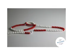 Chainette de calcul de 0 a 100 2 coleurs 100 boules plastique rouges et blanches