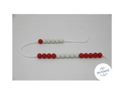 Chainettes de calcul wissner de 0 a 20 2 couleurs 20 boules rouges et blanches