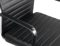 Chaise bureau q-connect bosa simil cuir base metallique haut max 1130 larg 550 prof 630mm roues premium coloris noir