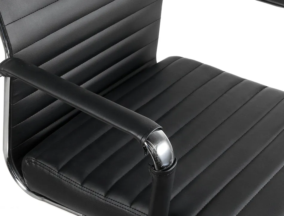 Chaise bureau q-connect bosa simil cuir base metallique haut max 1130 larg 550 prof 630mm roues premium coloris noir
