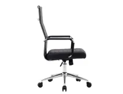 Chaise bureau q-connect bosa simil cuir base metallique haut max 1130 larg 550 prof 630mm roues premium coloris noir