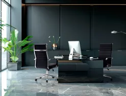 Chaise bureau q-connect bosa simil cuir base metallique haut max 1130 larg 550 prof 630mm roues premium coloris noir